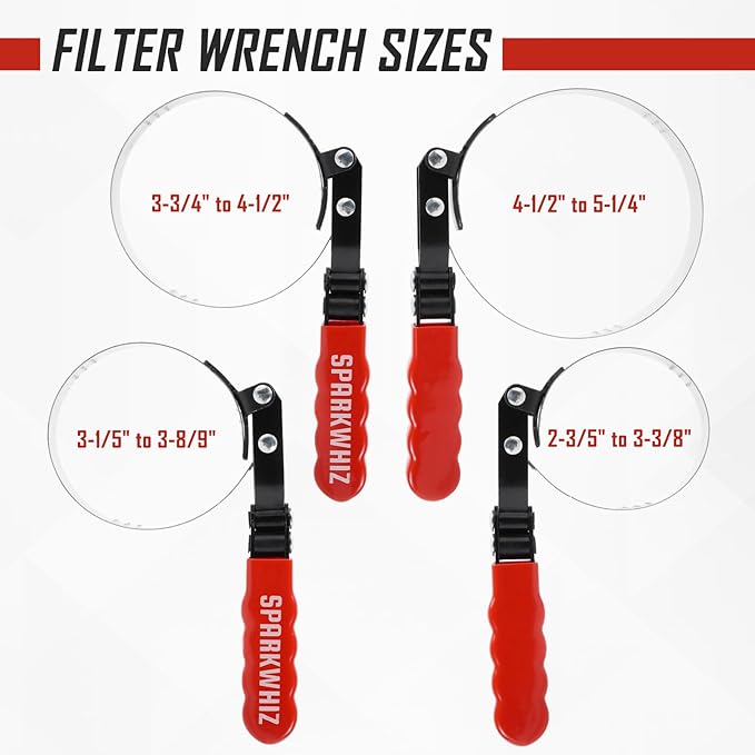 Oil Filter Wrench Set, Oil Filter Removal Tool 2-3/4" - 5-1/4"