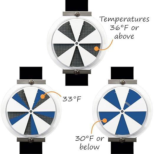 SmartSign Ice Alert Indicator Sign - 6 inch Diameter, Temperature-sensitive Mountable Roadway Reflector, Medical Grade Polycarbonate, Grey, Blue and White, Made in USA