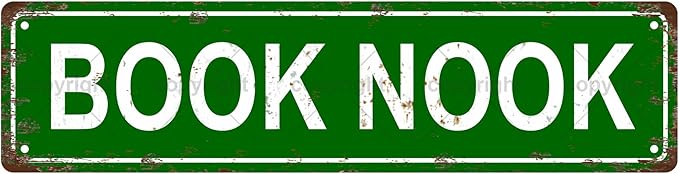 BOOK NOOK Space Vintage Metal Tin Sign, Street Sign, Home Decor, Room Decor, Wall Decor, Bathroom Decor, Bar Decor, Cafe Decor, Garage Decor, 16 x 4 Inch
