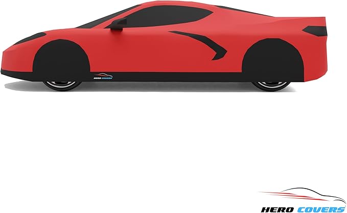 C8 Car Cover Fit for Corvette C8 Indoor and Outdoor Protection (Red)