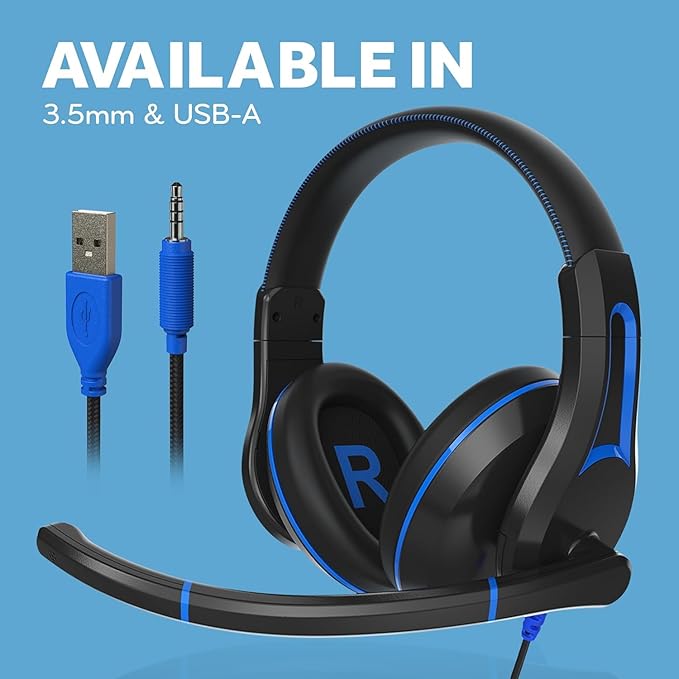 TWT Audio Classroom Headsets with Microphone – Duro TW210 2nd Gen Over Ear Wired Headphones Bulk 20 Pack, Durable, Comfortable 3.5mm Headset with Mic for School, Labs, Testing, Students
