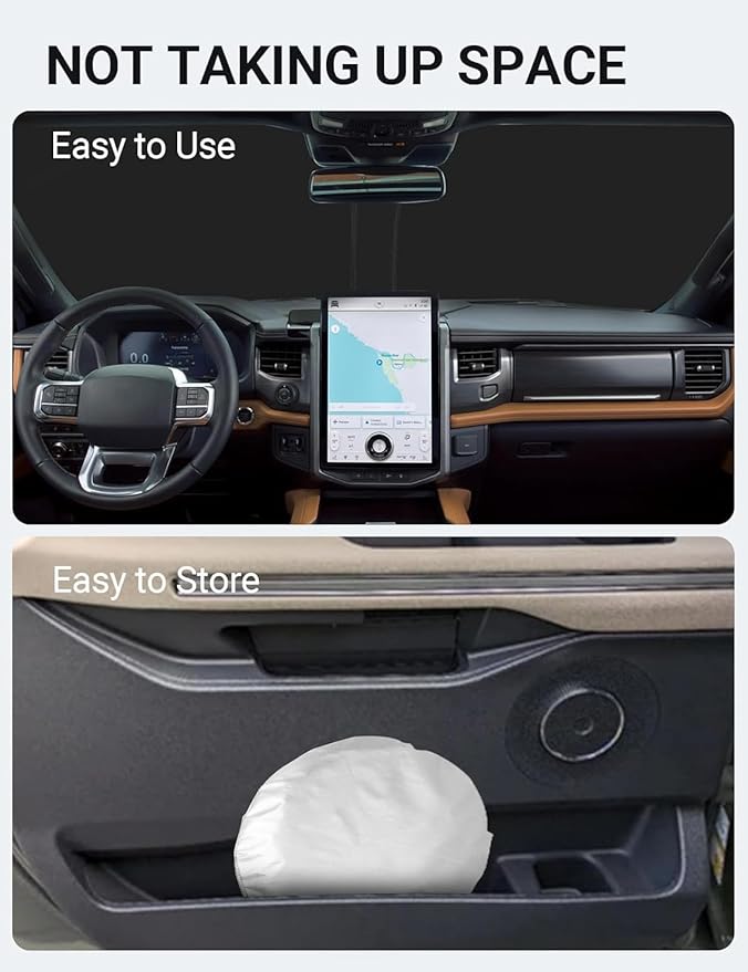Proadsy for Ford Expedition 2018-2024 2025 Windshield Sun Shade 4-Layer Foldable Front Sunshade Protector Sun Visor Blocks UV Rays Keep Car Cooler