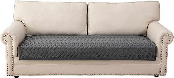 Eismodra Couch Cover,Sectional Couch Covers,Sofa Covers for 3 Cushion Couch,Anti-Slip Sofa Slipcovers for Dogs Cats Kids Loveseat Recliner L Shaped Armrest Backrest,Dark Gray 43''x63''(Only 1 Piece)