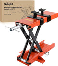 Nilight Motorcycle Lift 1100 LBS ATV Scissor Jacks with Saddle Safety Pin Crank Handle 3.7"-15.7" Hoist Stand Heavy Duty Steel Lifter Jack for Motorcycles Dirt Bike Garage Storage Repair Tool, Orange