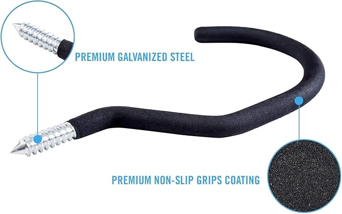 Heavy Duty Bike Hook, 4 Pack Regular Size Bicycle Hangers, Ceiling or Vertical Wall Storage Hooks