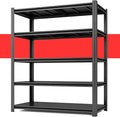 84" H x 55.12" W 5 Tier Metal Garage Shelves, 3000 LBS Heavy Duty Adjustable Storage Shelving Unit for Warehouse, Basement, Kitchen, Store Display, Flower Stand, Office, Classroom, 23.62" D