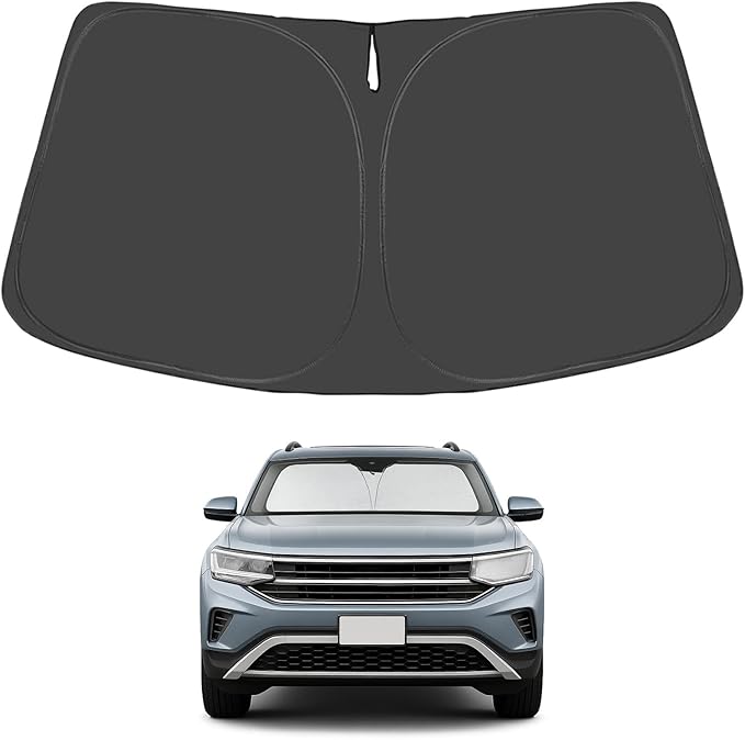 Proadsy for Volkswagen Atlas 2018-2024 2025 Windshield Sun Shade 4-Layer Foldable Front Sunshade Protector Sun Visor Blocks UV Rays Keep Car Cooler