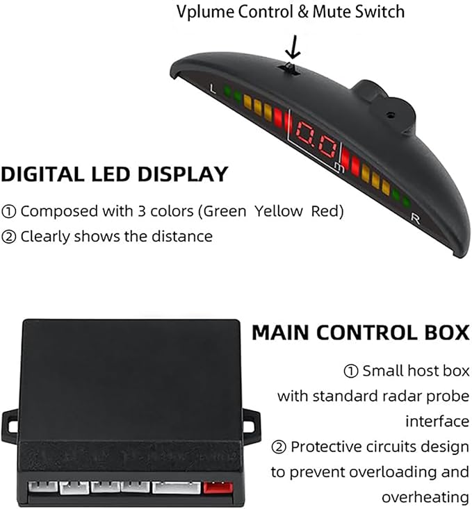Radar Detectors 16 Color Options Adjustable Alarm Sound Professional Safety System(Dark Red)