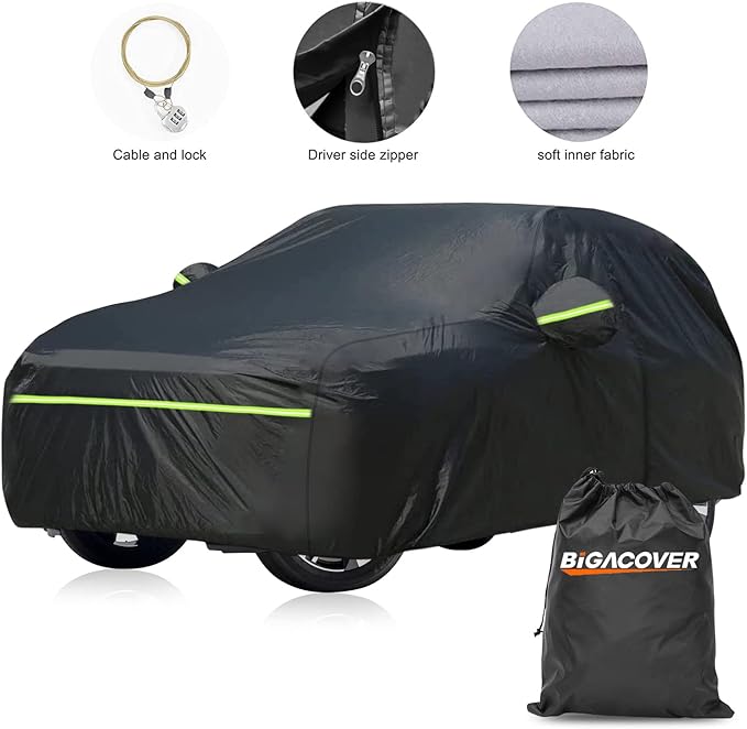 SUV for Nissan Rogue Full Car Cover Waterproof All Weather, Outdoor Car Covers with Zipper and Soft Cotton Lining Windproof Heavy Duty Protection Compatible with 2008-2025 Nissan Rogue SUV