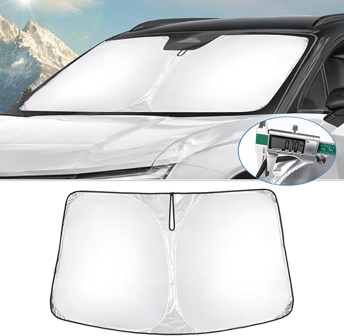 T TGBROS Windshield Sun Shade for Chevrolet Blazer EV 2024 2025 Accessories Foldable Sun Shield Front Window Sunshade Cover Sun Visor Cover Block Heat and Sun Protection