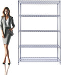48"x24"x72" Chrome 5-Tier PREMIUM Wire Shelving NSF 4000 LBS MAX CAPACITY Heavy Duty Steel Storage Rack for Warehouses, Garages, Hospitals, Commercial Spaces, & Schools w/PREMIUM WHEELS