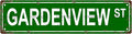 GARDENVIEW ST Vintage Metal Tin Sign, Street Sign, Home Decor, Room Decor, Wall Decor, Bathroom Decor, Bar Decor, Cafe Decor, Garage Decor, 16 x 4 Inch