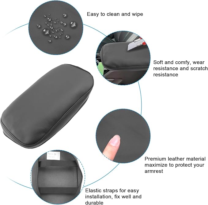 SXCY for 2022-2025 Grand Cherokee Armrest Cover for Jeep Grand Cherokee 2025 Accessories 2024 Grand Cherokee Console Cover 2025 Grand Cherokee Middle Console Cover(Black Line Slim)