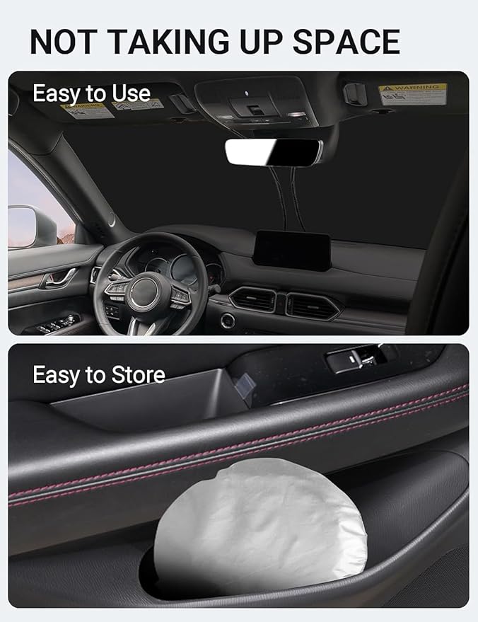 Proadsy for Mazda CX-5 2017-2024 2025 Windshield Sun Shade 4-Layer Foldable Front Sunshade Protector Sun Visor Blocks UV Rays Keep Car Cooler