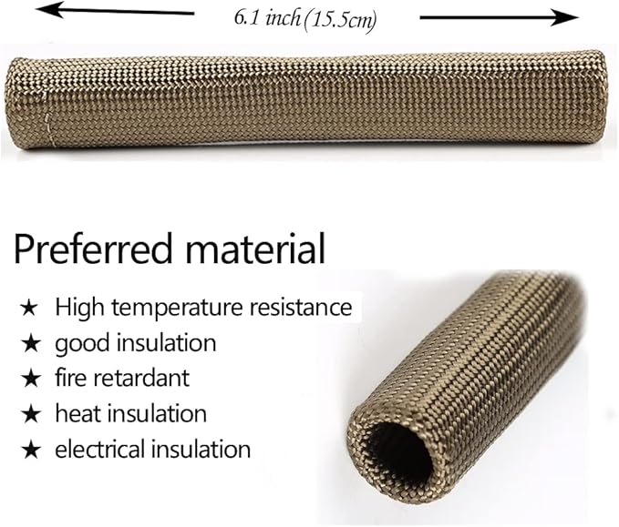 Titanium Spark Plug Wire Boots Thermal Protection Insulator Sleeve, 2500 Degree Heat shield Cover Wrap 6 inch for Car Truck 8PCS