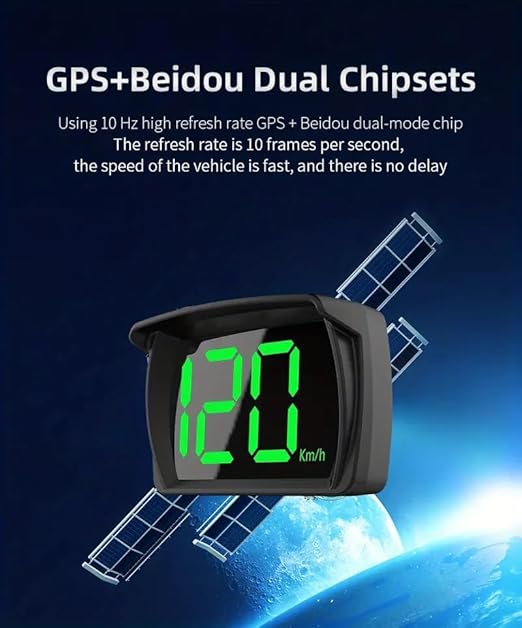 Heads Up Display for Cars HUD GPS Speedometer MPH with QC3.0 Fast Charger & Stable Silicone Pads, 2M USB Cable, Digital Speedometer for Cars Trucks, Boats SUV, Motorcycle Plug & Play