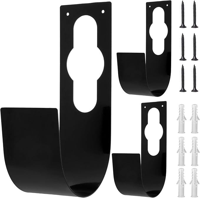 3Pcs Garden Hose Hanger Hook Carbon Steel Expandable Hose Holder Rack Wall Mounted Metal Faucet Hanger Hook for Garage Storage