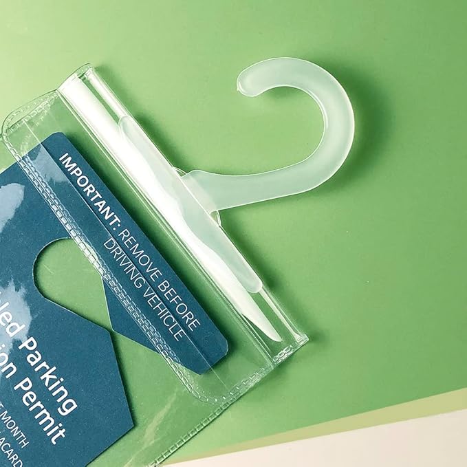 Handicapped Parking Placard Holder - Disabled Placard Protective Mirror Tag Holder with Larger Hanger by Tbuymax(Set of 4)