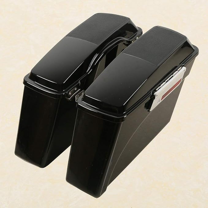 XFMT Hard Saddlebags Speaker Lid + Chrome Conversion Brackets For HARLEY HD SOFTAIL MODEL 1986-2013