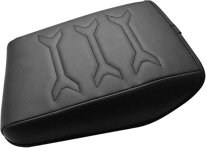 Muslogy for 2024 2025 Atlas & Cross Sport Center Console Pad Armrest Cover Protector Vegan Leather Extra Soft Armrest Box Lid Pad Compatible with Volkswagen Atlas/Cross Sport Accessories (V2_Black)
