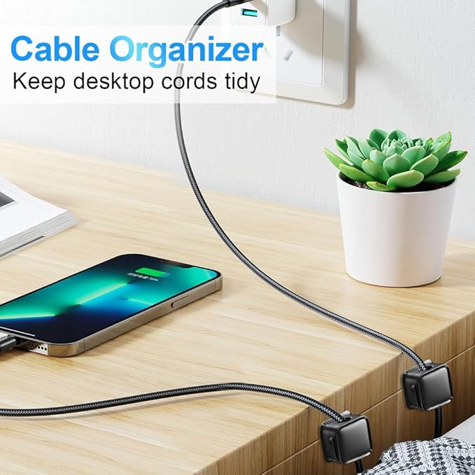 18 Pack Cord Organizer Holder,Magnetic Cable Clips Management,Easy Strong Adhesive Phone USB Charger Cord,Hide Or Organize Desk Cable for Kitchen,Office,Car,Nightstand（Black）