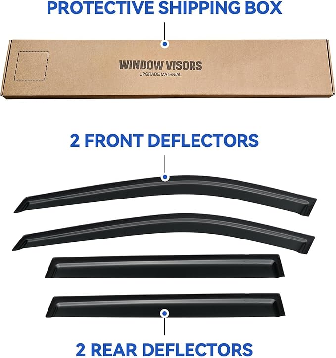 Window Visors Rain Guards for 2021-2025 Nissan Rogue, Out-Channel Window Vent Wind Deflectors Visors Shades for 21-25 Rogue (Not for Nissan Rogue Sport & Select)
