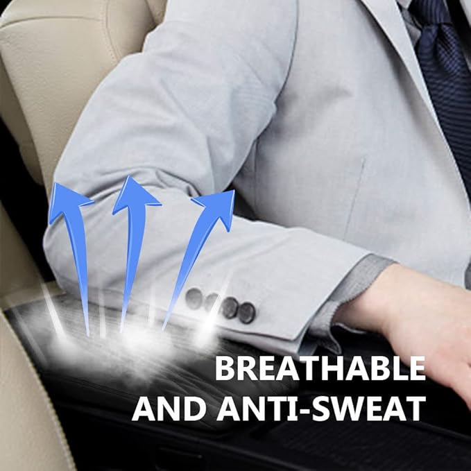 2025 Upgrade Universal Style Memory Cotton Car Armrest Box Pad,New Leather Car Armrest Box Pad Car Center Console Cover Pad,Vehicle Seat Box Cushion Protector for SUV Truck (Gray, Angle Pattern)