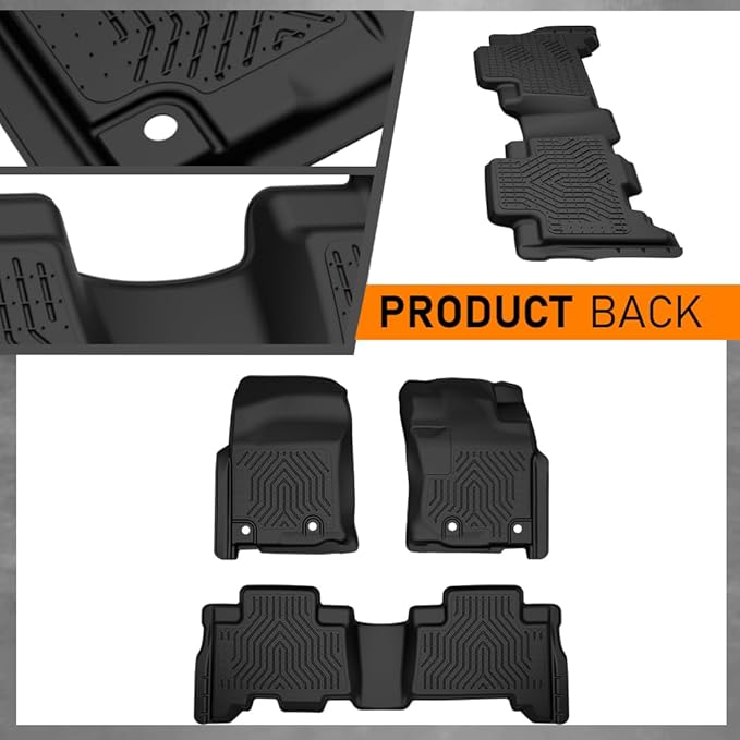 G-PLUS Floor Mats for Toyota 4Runner 2013-2024/Fit for Lexus GX460 2014-2023, TPE Custom Fit All Weather Floor Liners,Front & 2nd Row 4 Runner & GX460 Car Mats