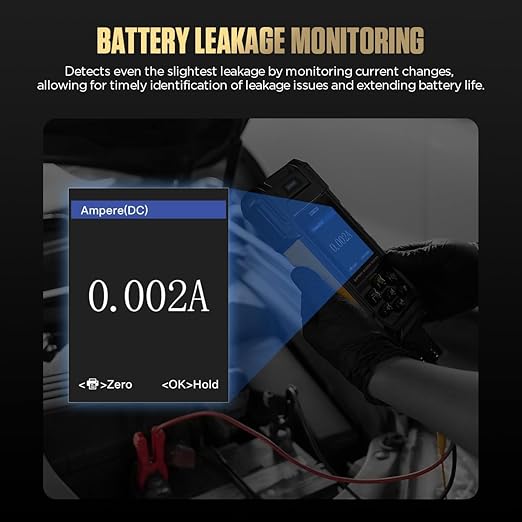 AUTOOL Car Battery Tester 12V 24V Automotive Battery Load Tester 30-2000 CCA, Battery Tester with Printer, Support Lithium Battery, Cranking & Charging & Leakage Test, Data Review Protection