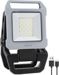 UFOND 2500LM LED Work Light Rechargeable,12h Portable Battery Worklight Cordless,6600mAh Waterproof Floodlight Brightness Adjustable,Outdoor Construction Clamp Light for Garage Camping Car Repairing