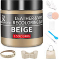 Leather Recoloring Balm,8.5oz Leather Color Restorer,Beige Leather Repair kit for Furniture and Car Interior,Leather Couch Scratch Repair,Leather Dye Paint for Faded,Cracked and Damaged Leather