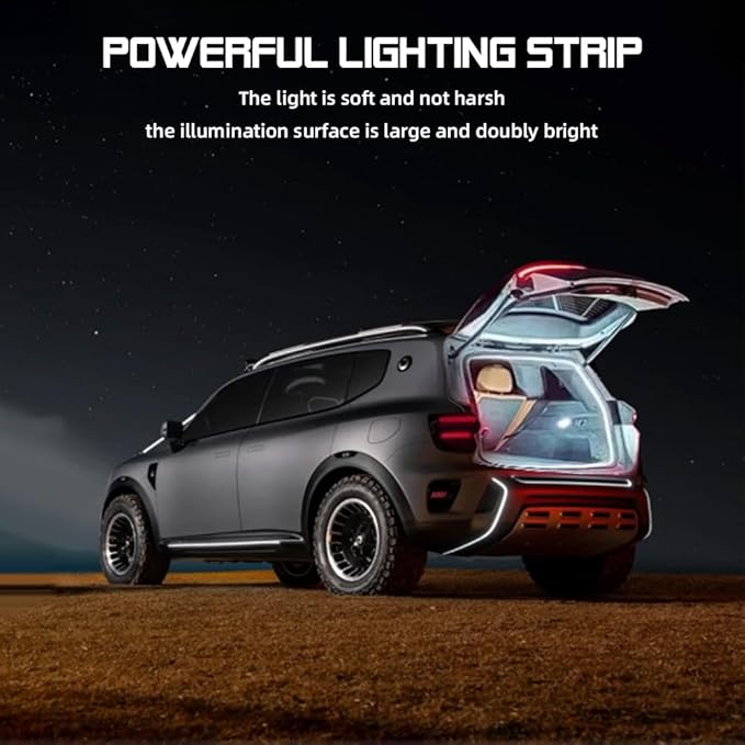 Car LED Strip Light For Trunk, 79Inch IP67 Silicone Waterproof Neon Light Strip Embedded, Flexible Cutting Universal Auto Interior Lights(White)