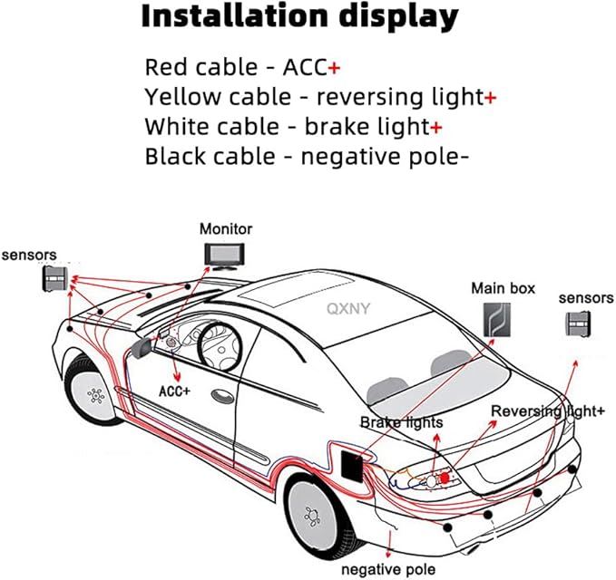 Car Parking Sensors Kit Reverse Parktronic System Auto Electronics Vehicle Backup Assistant Reverse 8 Sensor (Red)