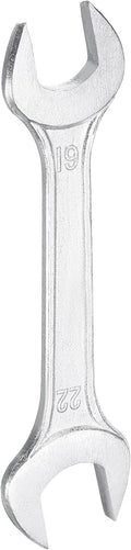 HARFINGTON Double Open End Wrench 19mm x 22mm Metric 15 Degree Offset Angle Small Flat Head Wrench Galvanizing Open Ended Spanner for Automotive Repair Furniture Assembly