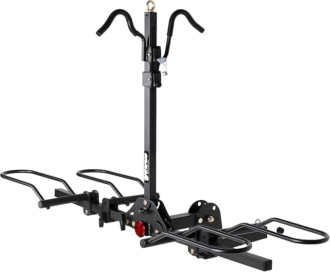Young 200 lbs. Capacity Hitch Mounted 2-Bike Rack with Lock for Standard, Mountain, Fat Tire Bikes, fit Car, SUV, Van, RV, Trailer, Truck，Fits up to 5" Fat Tire Width and 50" Wheelbase，for 2" Receiver