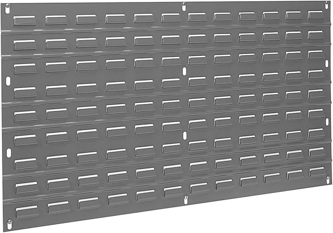 Akro-Mils 30136 Heavy Duty Wall Mount Garage Storage Steel Louvered Panel | Wall Storage Bin Hanging Organizer System for AkroBins, 36-Inch W x 19-Inch H, Grey, Single