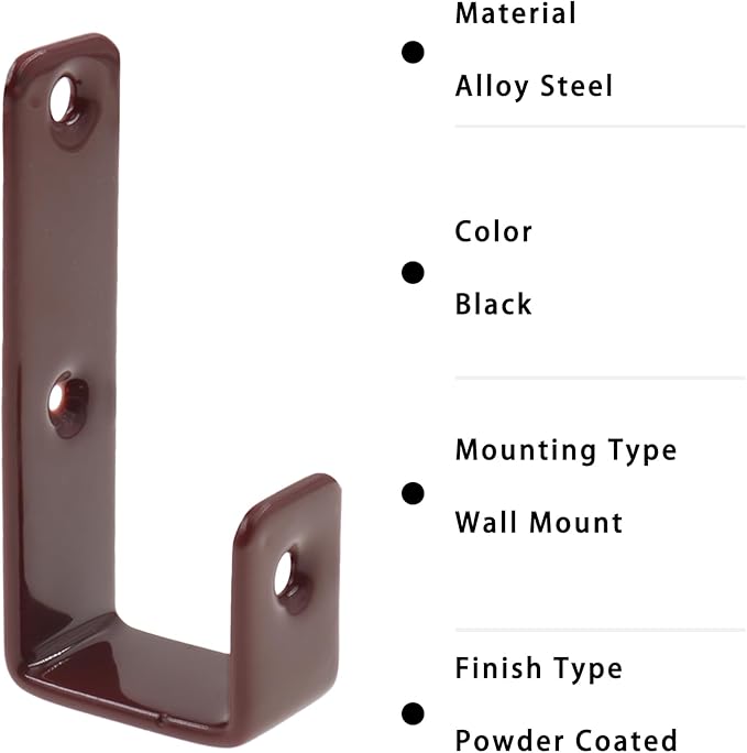 Bunk Bed Ladder Hooks Brackets, Iron Bed Ladder Hook,PVC Coated Angled Ladder Hooks,Heavy Duty Replacement Hardware Utility Hooks,Loft Garage Storage Hooks,J Brackets Hooks with Screws Coffee