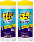 Invisible Glass 90160-2PK Glass Cleaning Wipes Perfect for Cleaning Mirrors, Windows, and Windshields at Home, in Your Car, or at the Office, Streak-Free, Tint-Safe, Lint-Free, 40 Wipes, Pack of 2