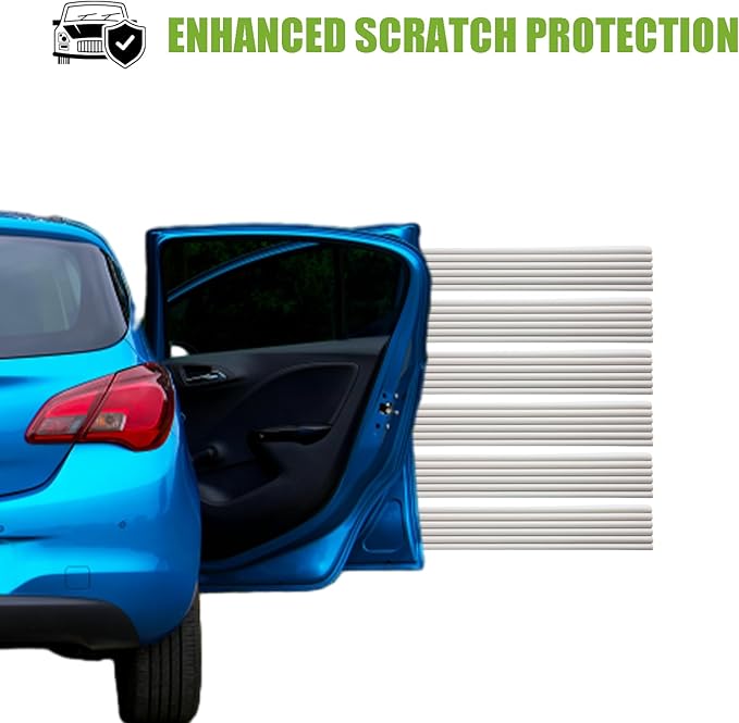 Garage Wall Protector Strip Car Door Protector, Self-Adhesive Rubber Garage Wall Guards for Car SUV Doors, Waterproof Wall Bumper Guards for Cars - 2.75x16 Inches 6 Packs - White