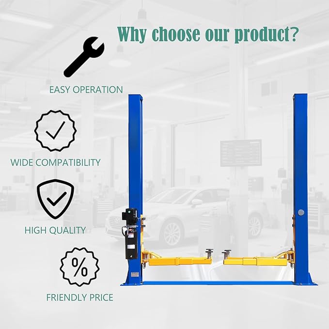 Car Lift Single/2 Post Auto Lifts, 6200/9000/10000LBS Capacity, 240V Hydraulic Truck Hoist, Heavy Duty Auto Lift with Safety Locks for Home Garage (10000LBS 2 Post, 1)
