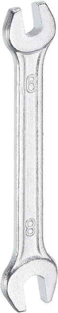 HARFINGTON Double Open End Wrench 6mm x 8mm Metric 15 Degree Offset Angle Small Flat Head Wrench Galvanizing Open Ended Spanner for Automotive Repair Furniture Assembly