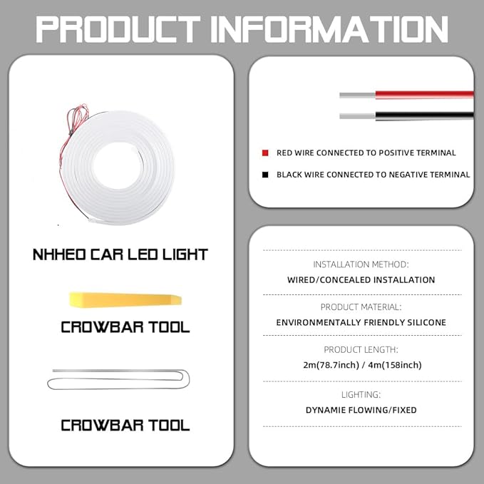 Upgrade Dynamic Flowing Car LED Trunk Light Strip, 79Inch Universal Flexible Cutting Silicone Waterproof Neon Lights Strip, 12V Interior Ambient Lighting for Cars SUVs(White)