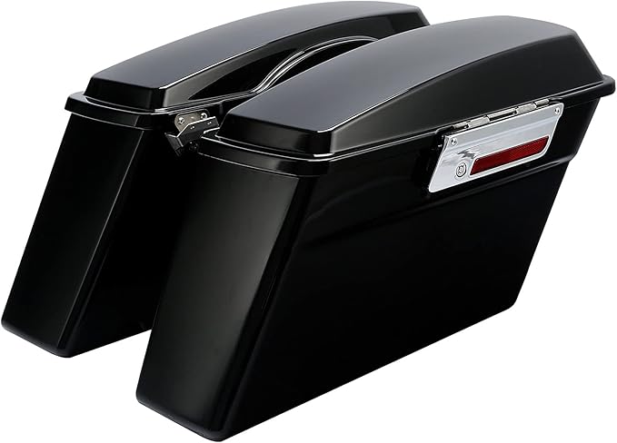 XFMT Hard Saddlebags Saddle Bag Turnk W/Chrome Conversion Brackets For Harley Heritage Softail Deluxe 1984-2017
