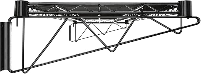 18" x 60" Black Epoxy Wire Wall Mount Shelf