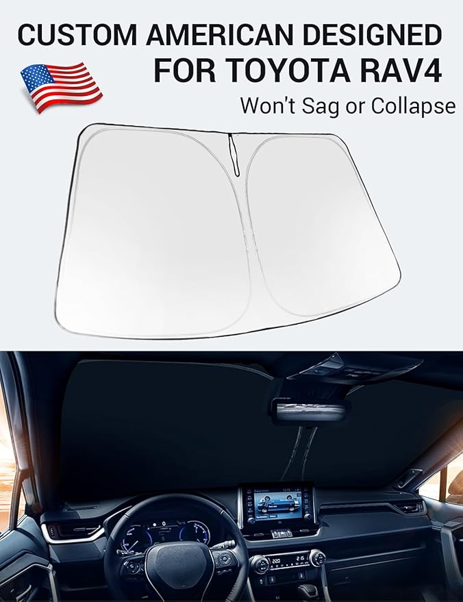 Proadsy for Nissan Rogue 2014-2020 Windshield Sun Shade 4-Layer Foldable Front Sunshade Protector Sun Visor Blocks UV Rays Keep Car Cooler
