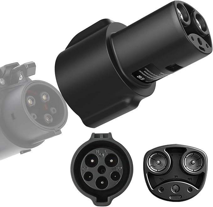J1772 to Tesla Charging Adapter, 80A/250V Fast Charging, Compatible with Tesla Model 3/Y/S/X/Cybertruck, SAE J1772 EV Adapter for Tesla Cars Only, Easy Setup and Safety Certified