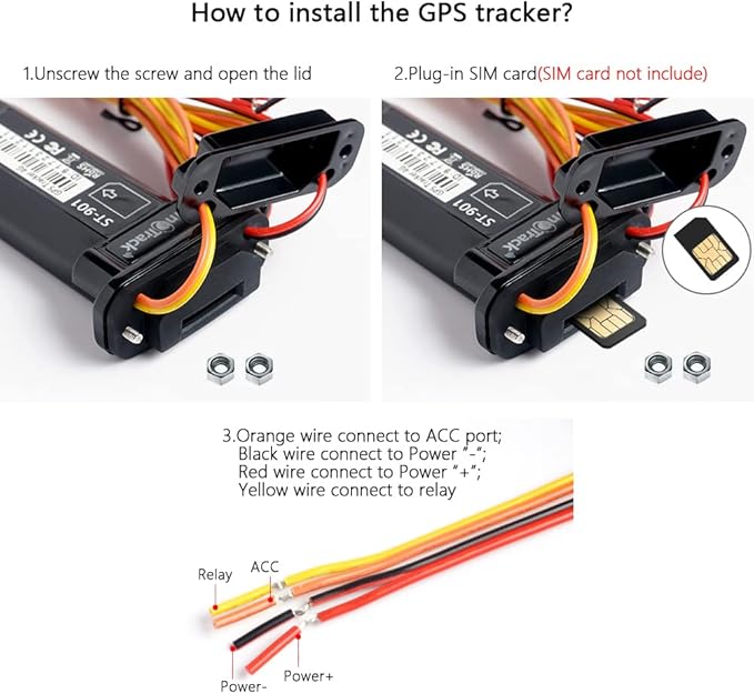 SinoTrack GPS Tracker Device for Vehicles,Vehicle Device No Monthly Fee Tracking System Real-Time Car GPS,ST-901L 4G Hidden Car Locator Tracking Device for Vehicles Car Motorcycle Truck Taxi