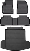 Wayhigh-All Weather Floor Mats & Cargo Liner Set for 2016-2024 2025 Chevy Malibu,Custom Fit TPE Heavy Duty Car Mats Chevy Malibu Accessories - Black