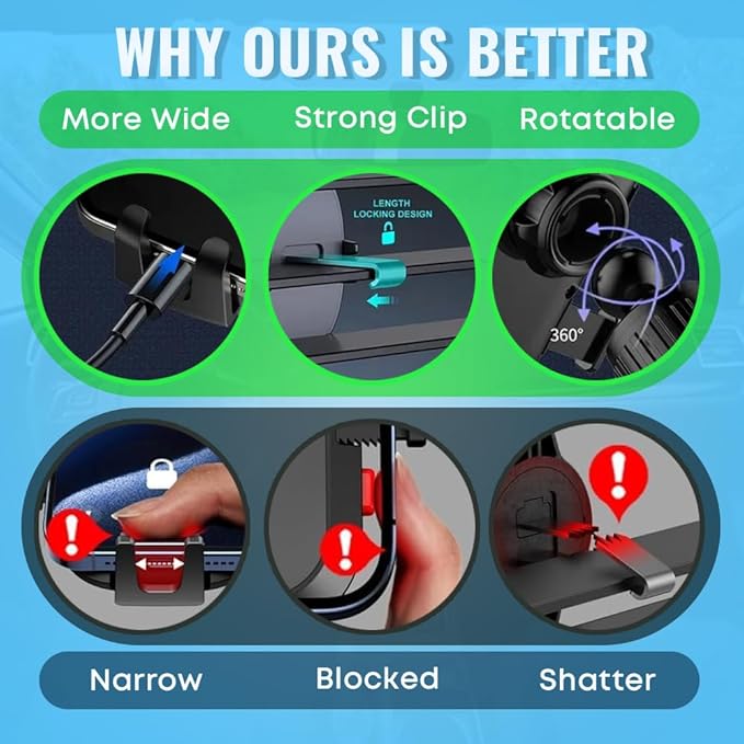 Upgraded 3-in-1 Phone Holders for Your Car, Heavy-Duty Car Phone Mount for Dashboard, Windshield & Vent, Universal Cell Phone Holder for iPhone & Android