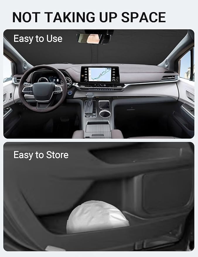 Proadsy Custom Fit 2021-2025 Sienna Mini L LE SE XLE Limited Van Windshield Sun Shade 4-Layer Foldable Front Sunshade Protector Sun Visor Blocks UV Rays Keep Car Cooler